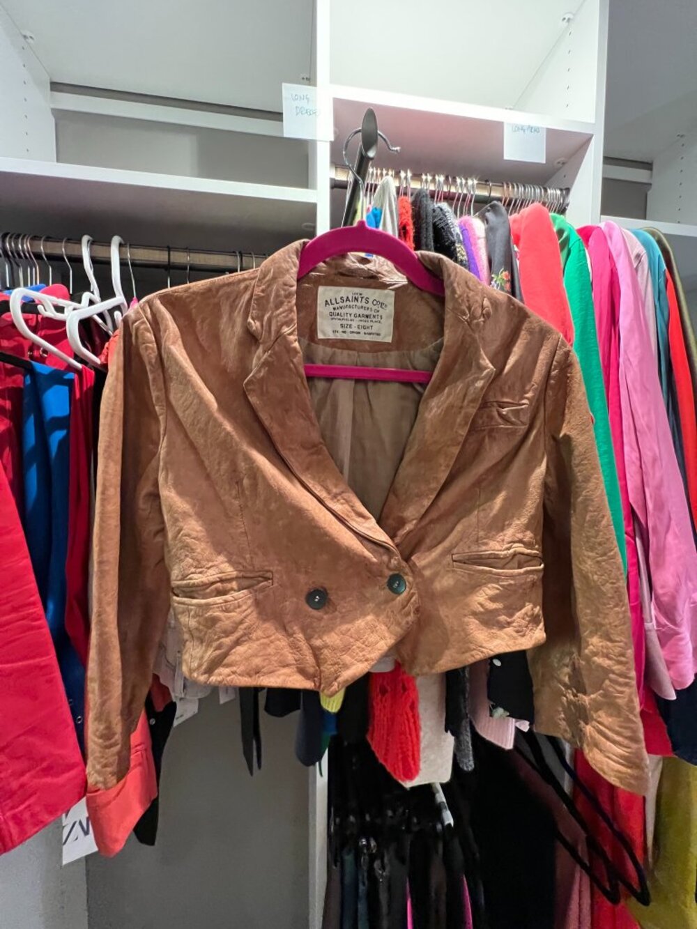 All saints Leather Brown Jacket
